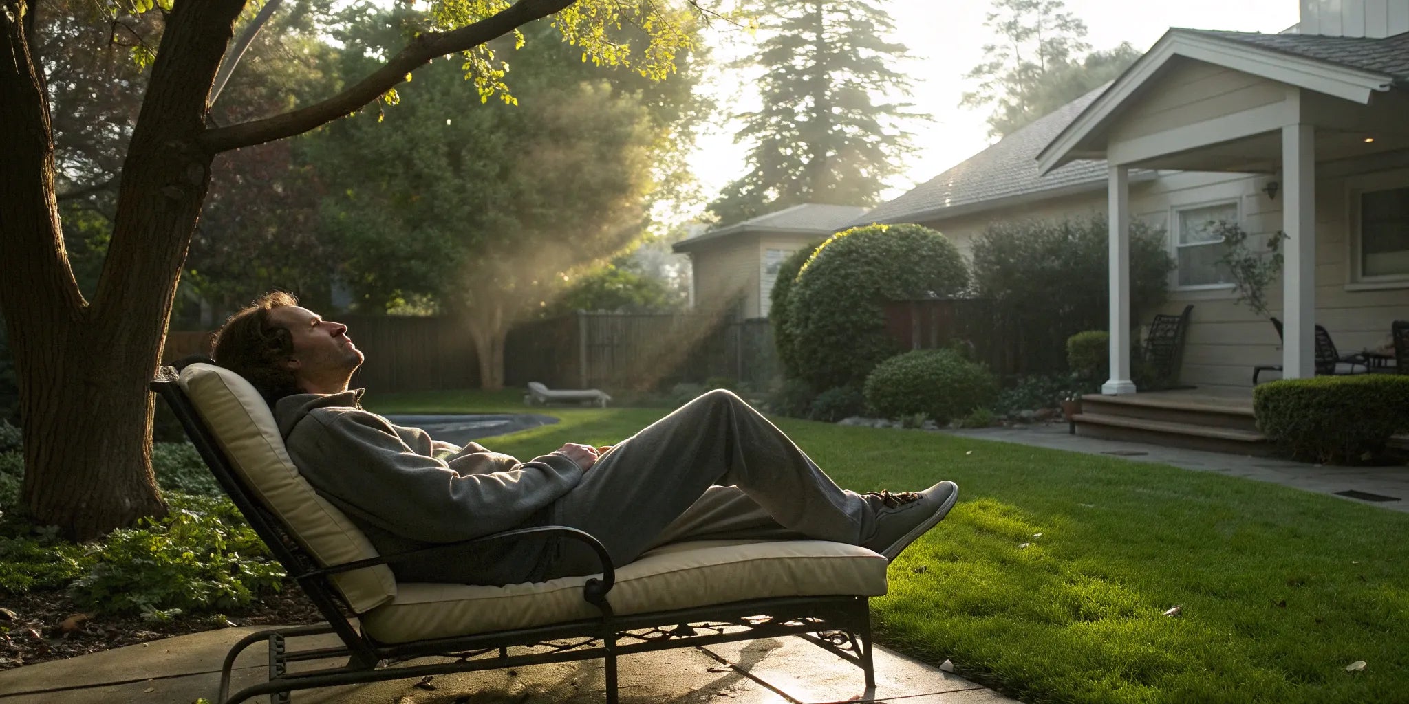 A man relaxing in comfortable big and tall cargo sweatpants.