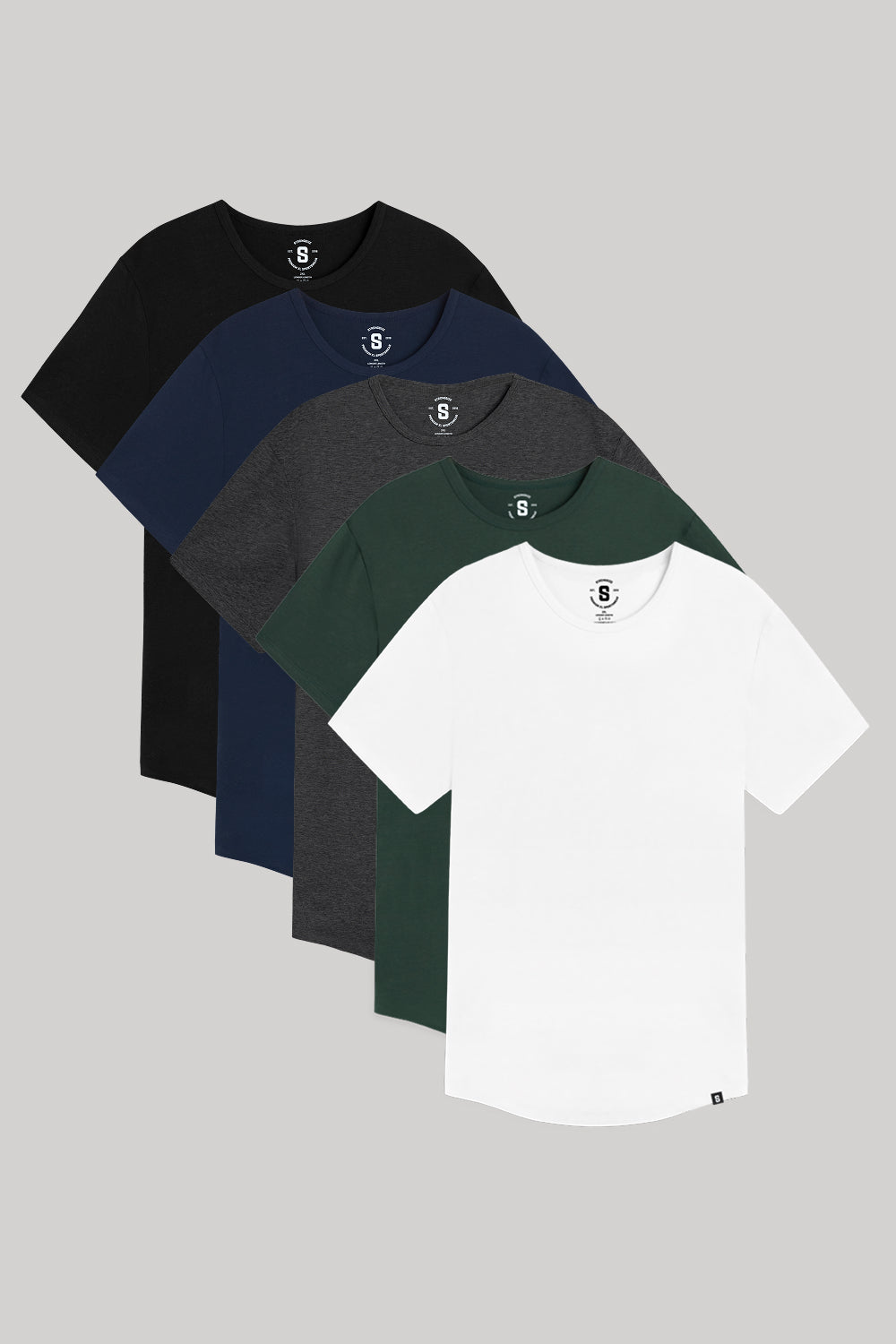 Everyday Stretch Crewneck Tee - Longer Length - 5-Pack
