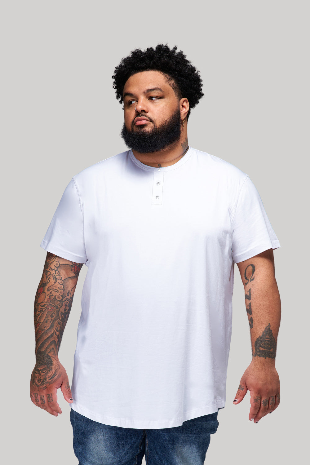 Everyday Stretch Snap Henley - Longer Length