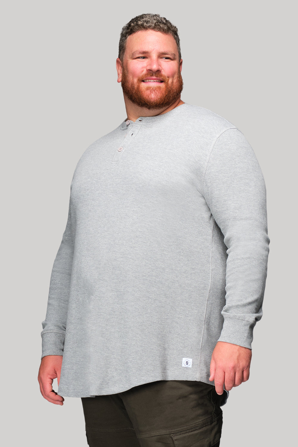 WaffleFlex Thermal Henley Gray
