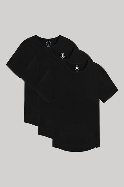 【Mサイズ】STRETCH TAFTA TOO BIG CREW TOP BLK Everyday Stretch Crewneck Tee 3 Pack Long Fit | Strongsize