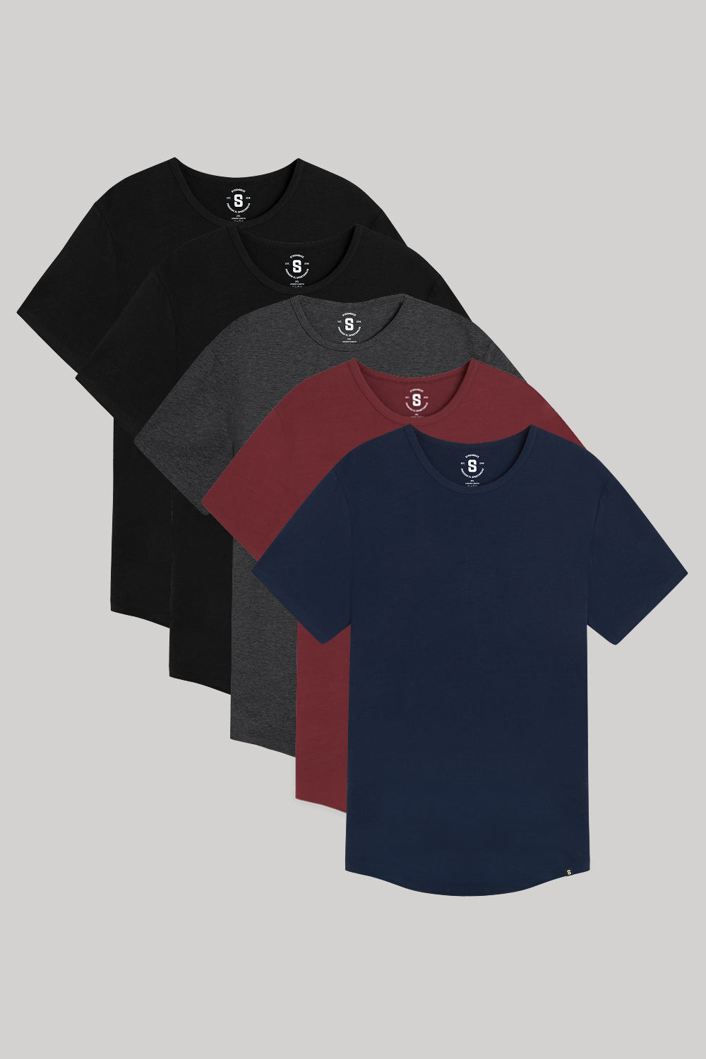 Everyday Stretch Crewneck Tee - Longer Length - 5-Pack