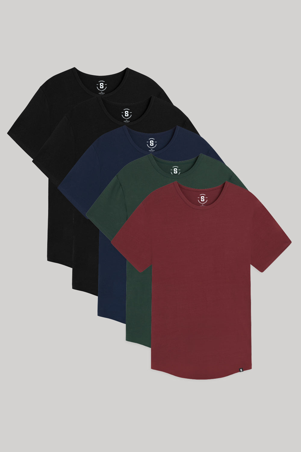 Everyday Stretch Crewneck Tee - Longer Length - 5-Pack