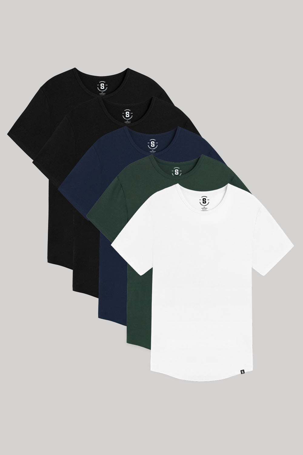 Everyday Stretch Crewneck Tee - Longer Length - 5-Pack