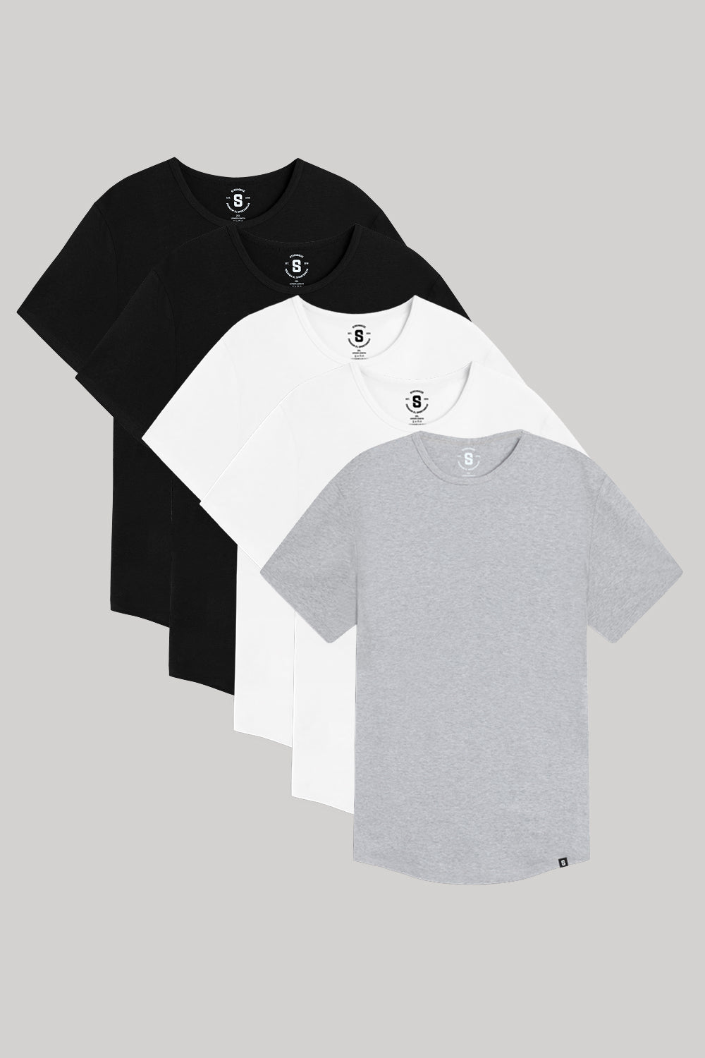 Everyday Stretch Crewneck Tee - Longer Length - 5-Pack