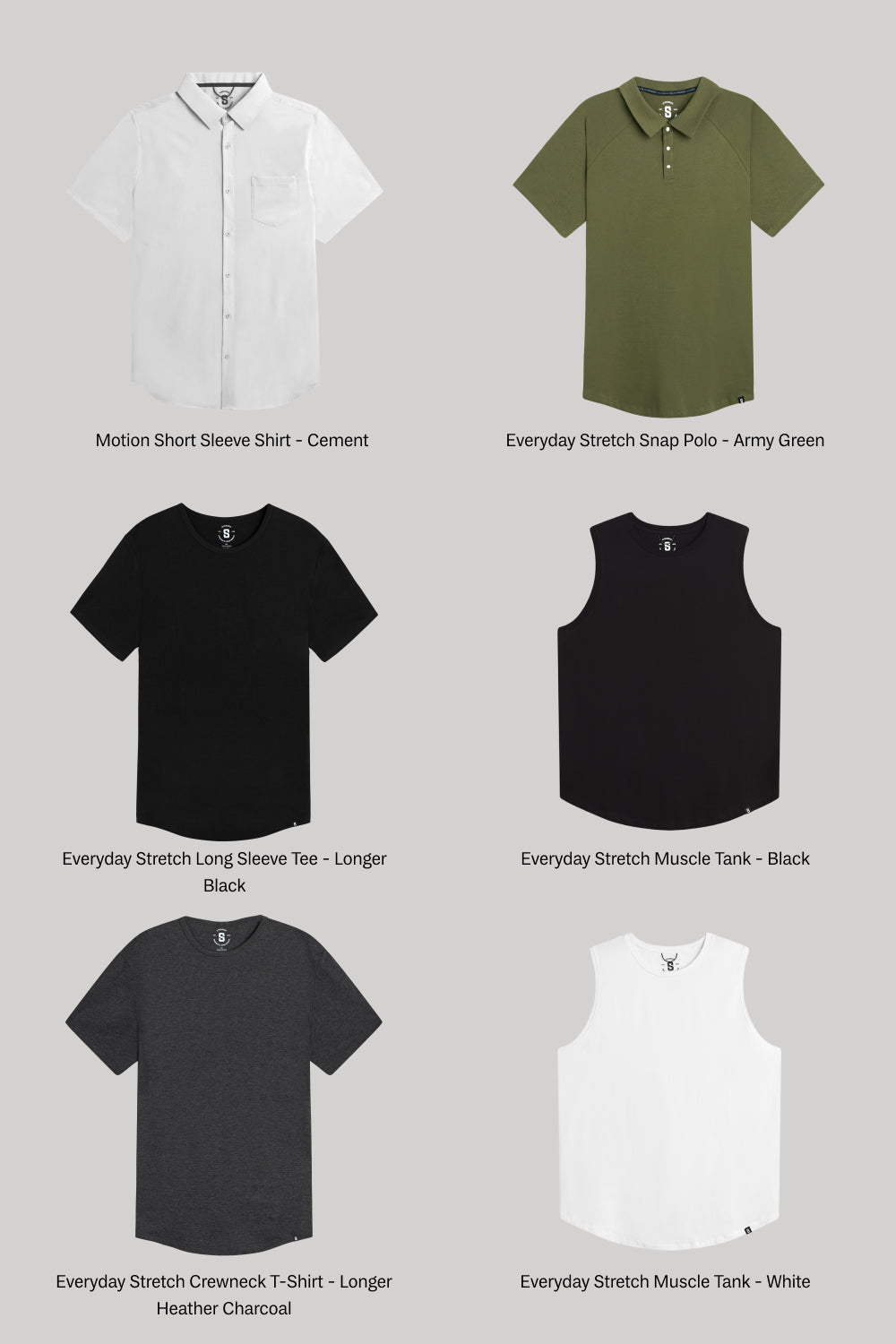 Variety pack of men’s t-shirts in assorted colors including black, white, gray, and green