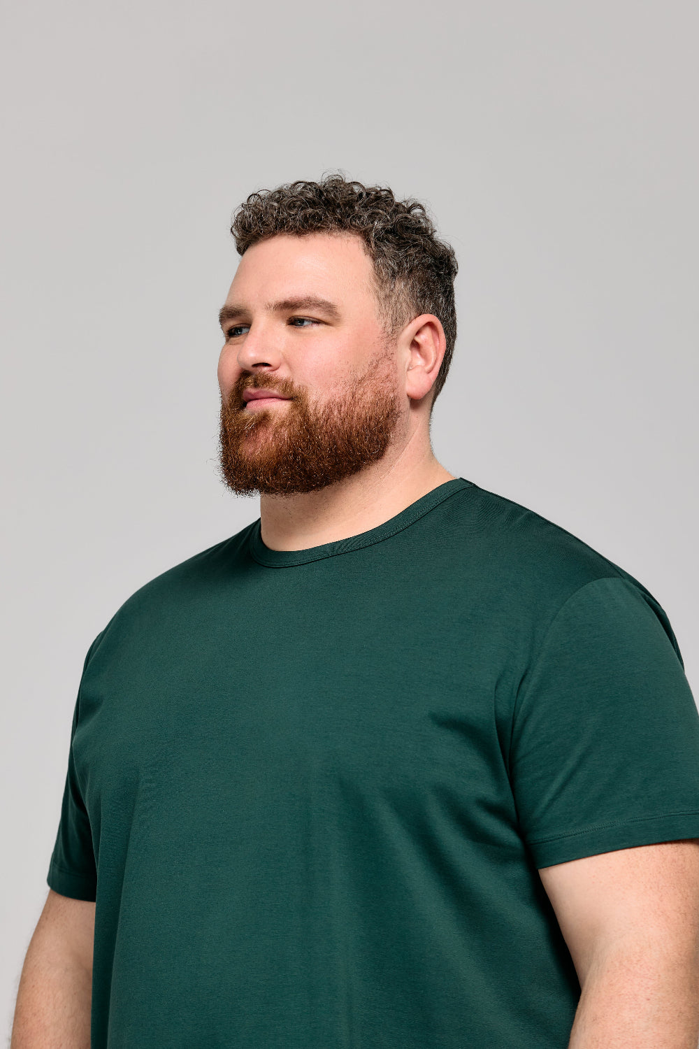 Everyday Stretch Crewneck Tee Longer - Spartan Green