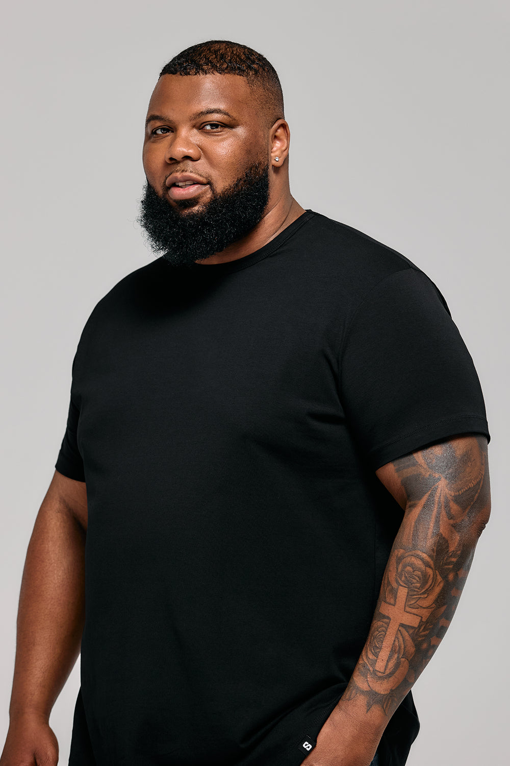 【Mサイズ】STRETCH TAFTA TOO BIG CREW TOP BLK All Big & Tall Clothing (XL-8XL) for Bigger Men | Strongsize
