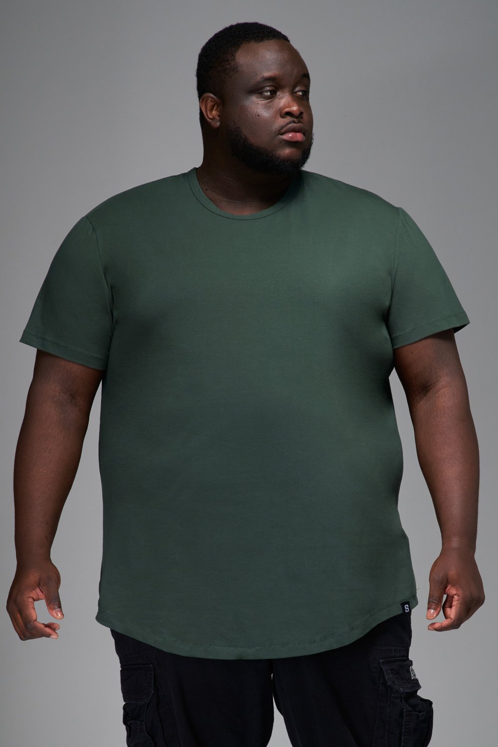 Everyday Stretch Crewneck Tee Longer - Spartan Green