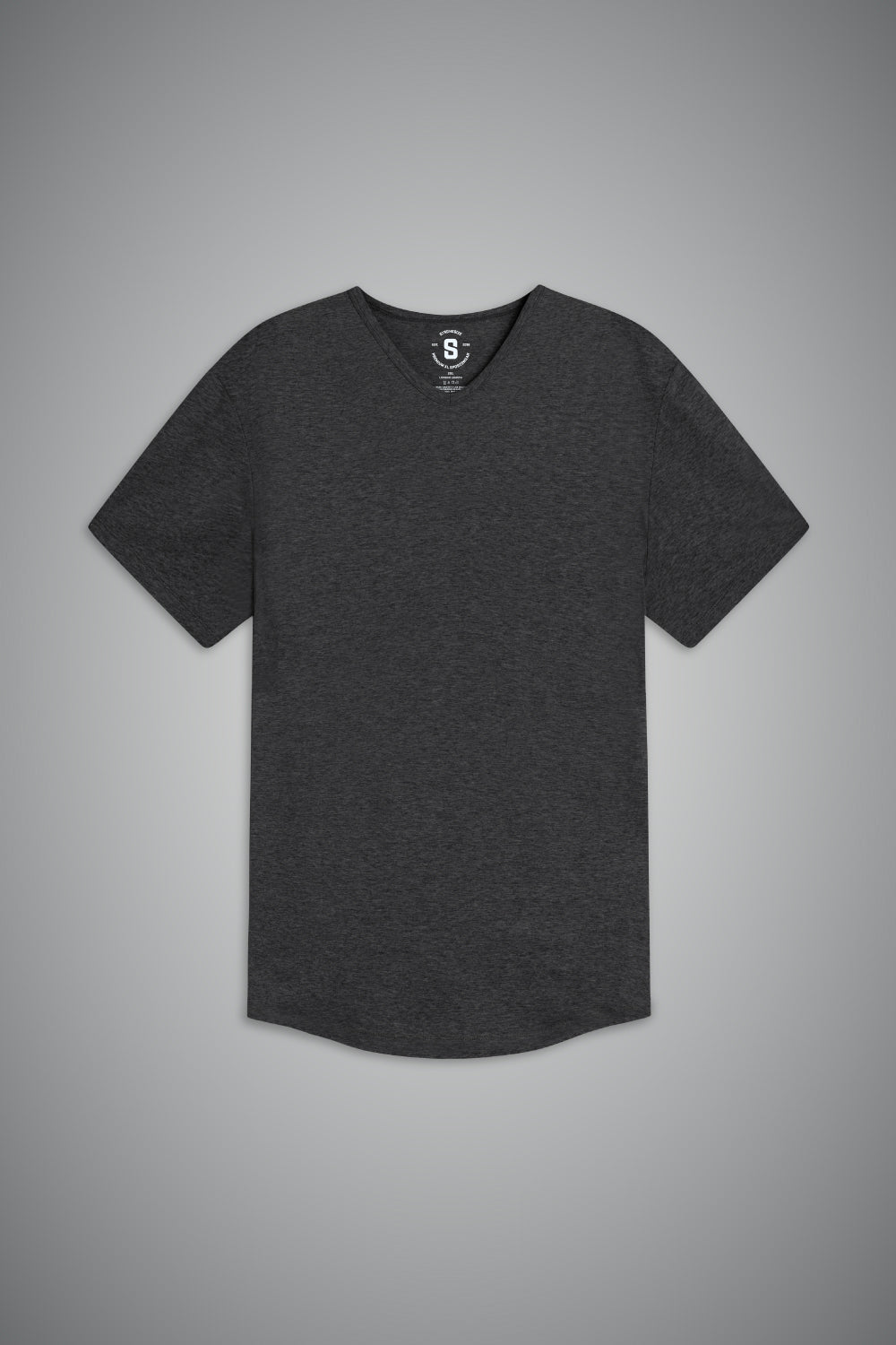 Everyday Stretch V-Neck Tee Longer - Heather Charcoal