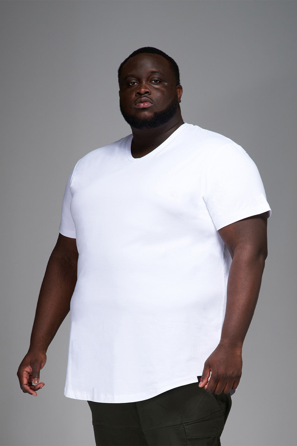 All White V-Neck Tee Longer 2-Pack