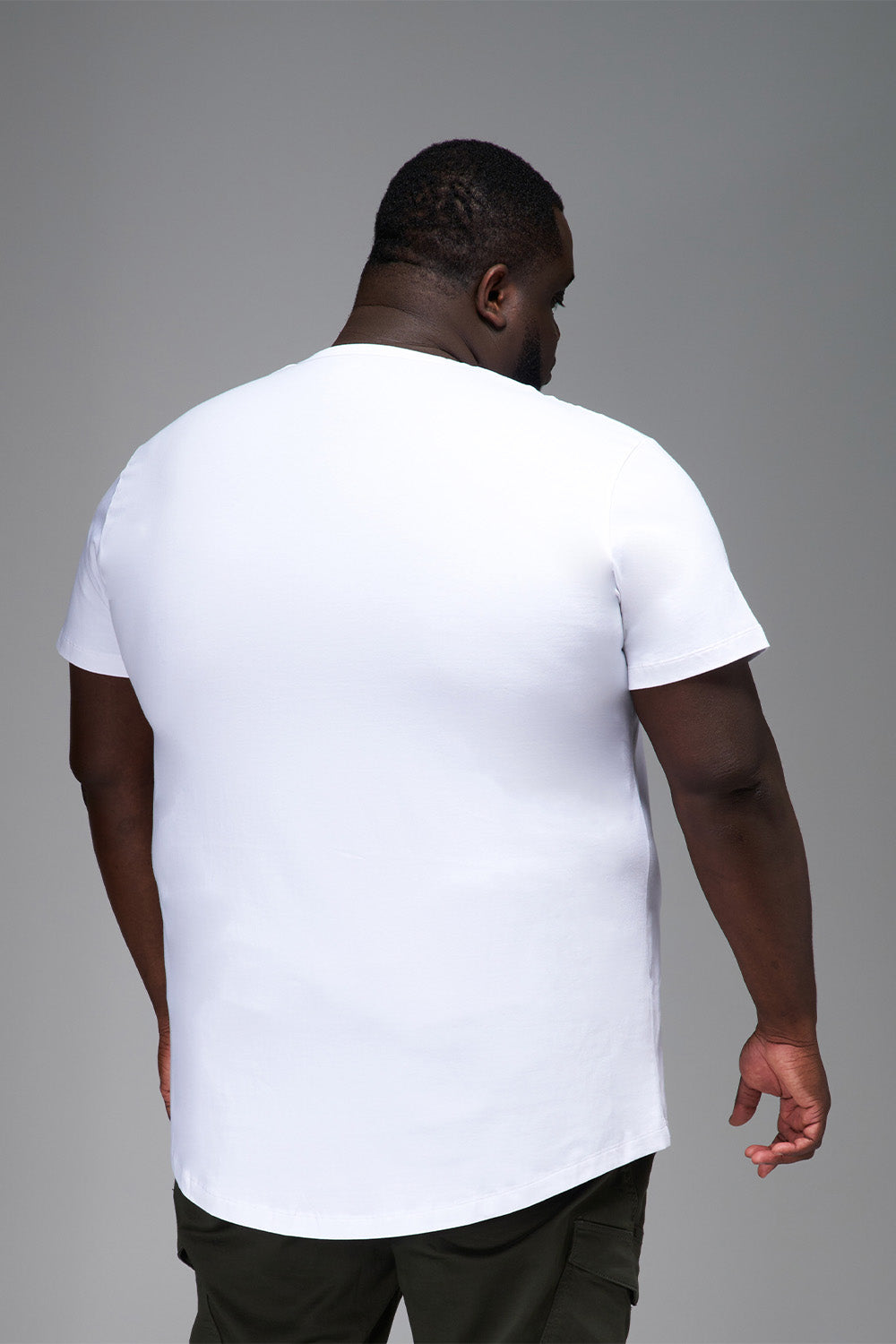 Everyday Stretch V Neck Tee Longer White