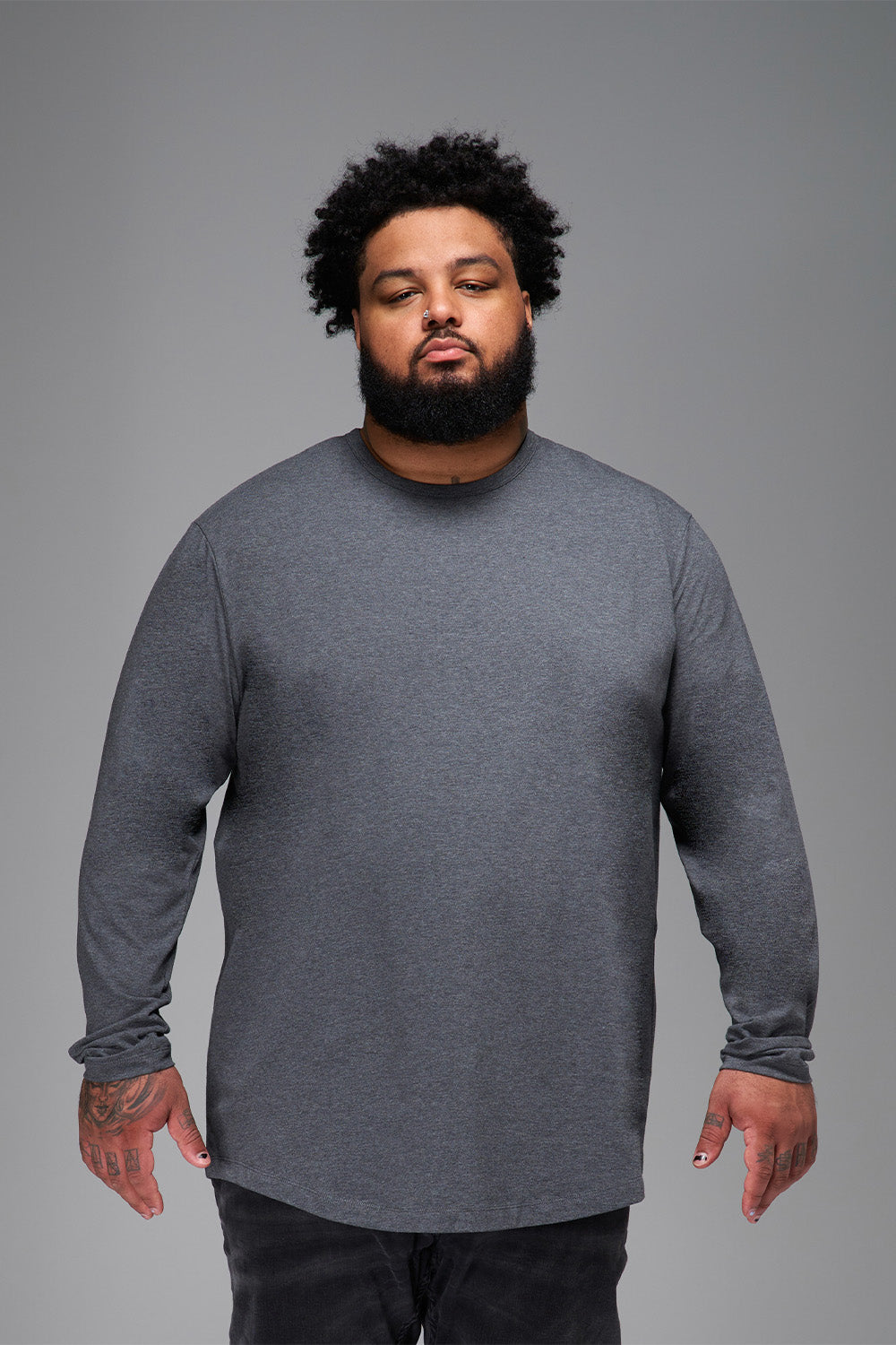 Everyday Stretch Long Sleeve Tee - Heather Charcoal