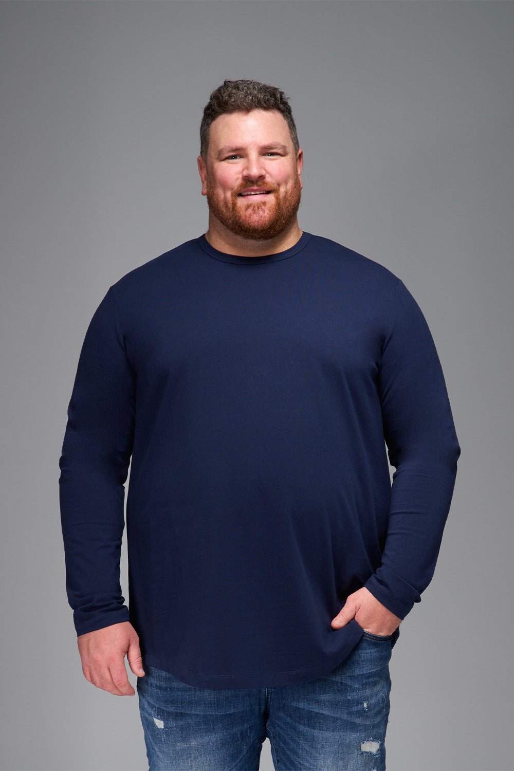 Everyday Stretch Long Sleeve Tee - Navy