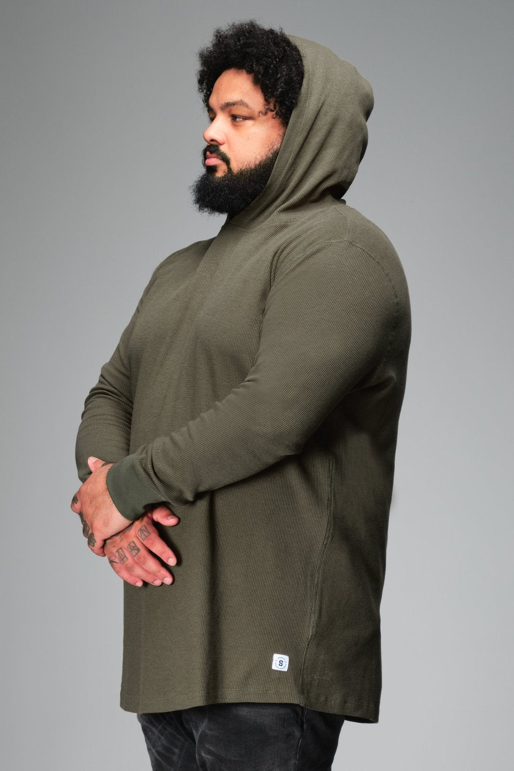 WaffleFlex Thermal Hoodie - Army Green