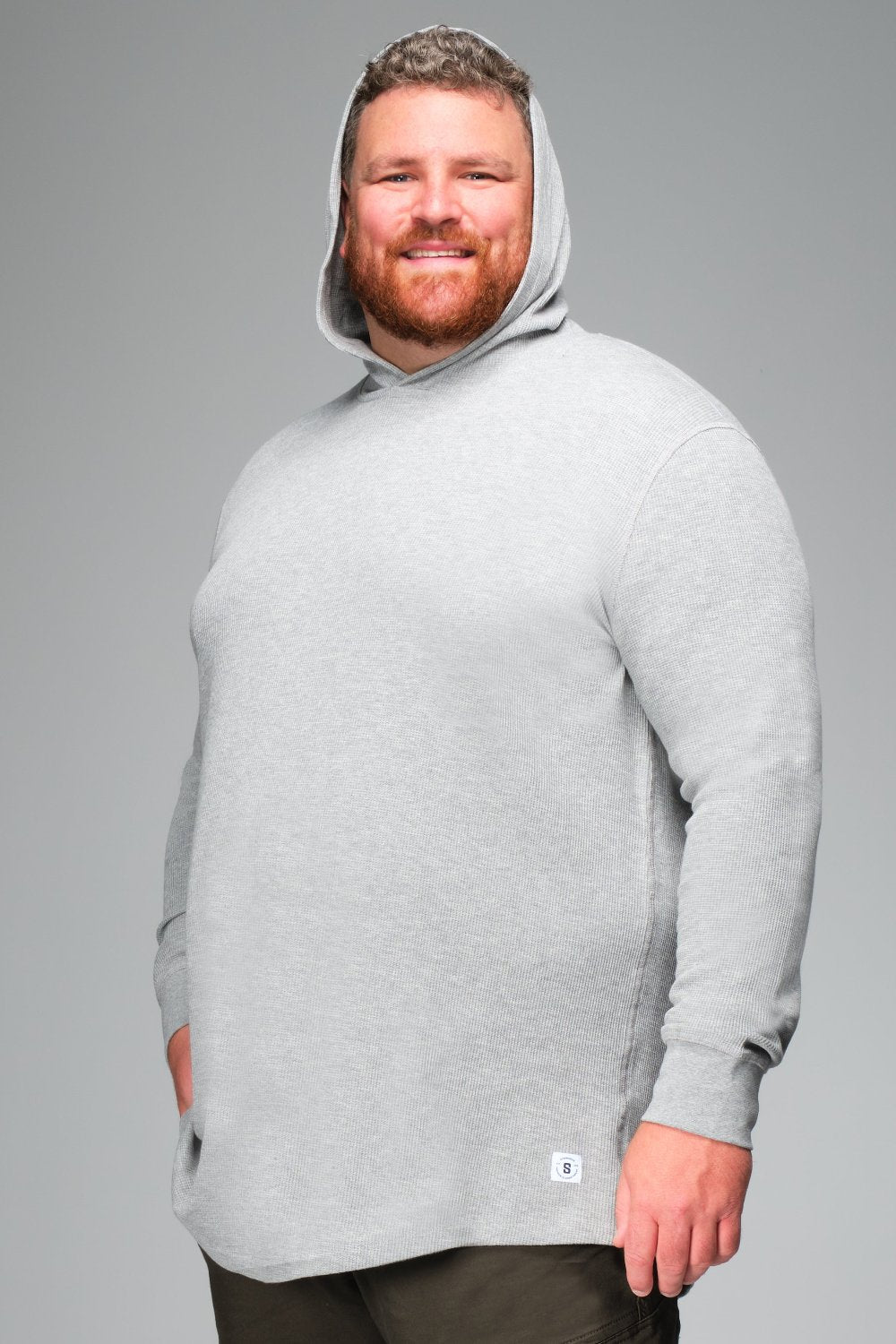 WaffleFlex Thermal Hoodie - Heather Grey