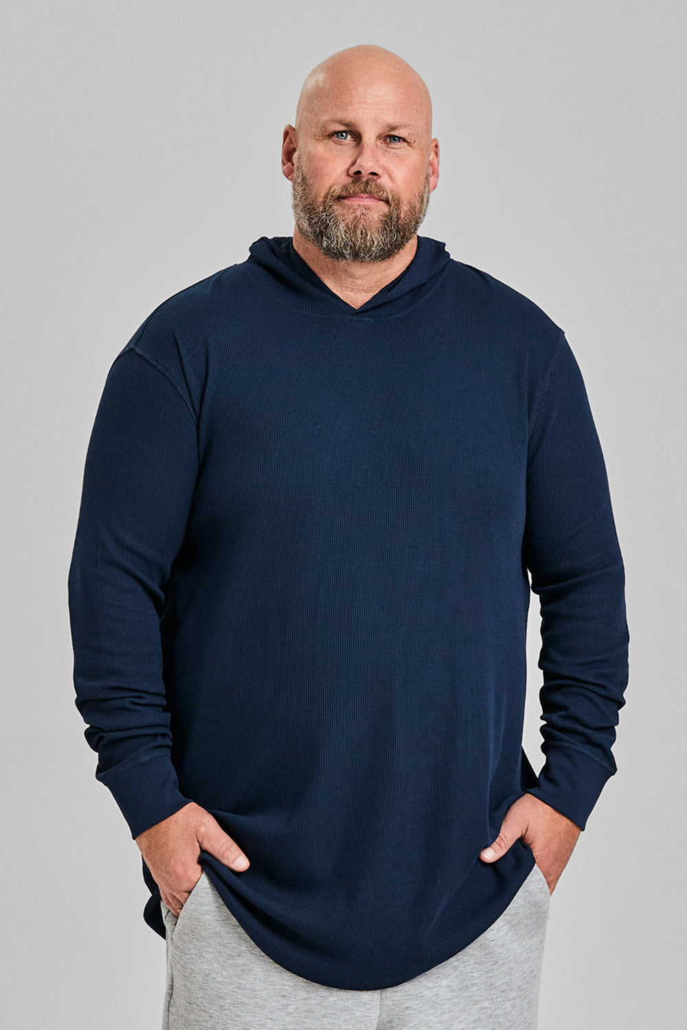 WaffleFlex Thermal Hoodie for Bigger Bodies Extra Length