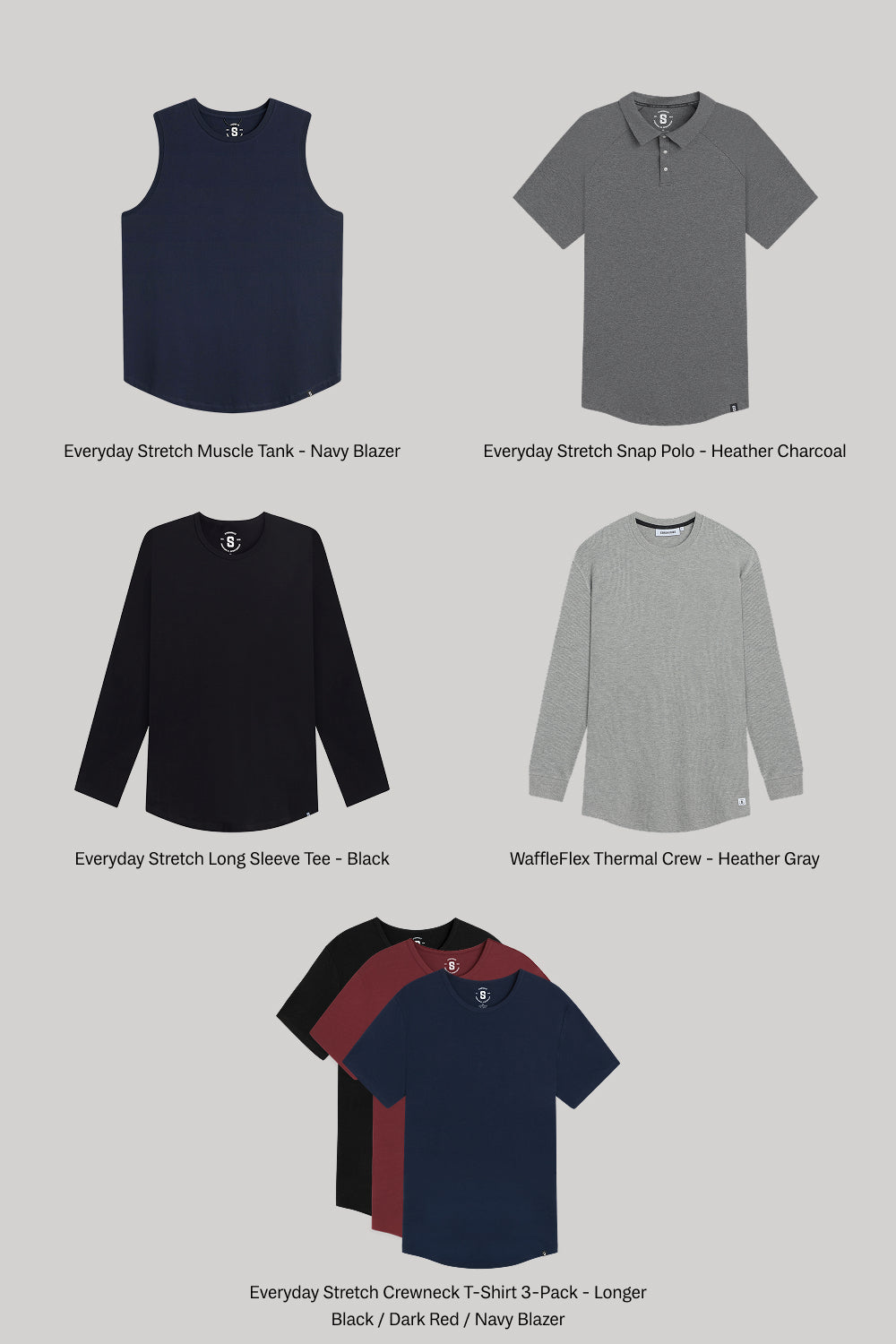 Big and tall men’s clothing variety pack – multiple shirt styles and colors