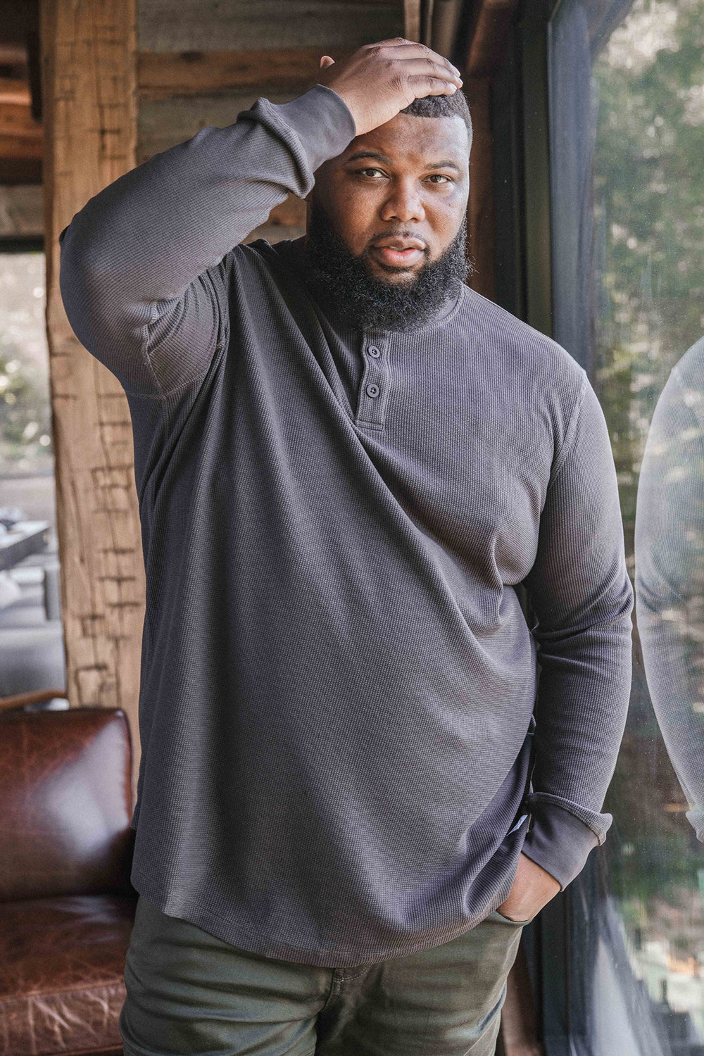 WaffleFlex Thermal Henley - Longer Length